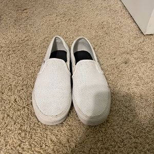 White Slip On Vans